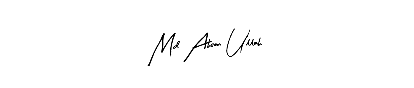 How to make Md Ahsan Ullah name signature. Use Arty Signature style for creating short signs online. This is the latest handwritten sign. Md Ahsan Ullah signature style 8 images and pictures png
