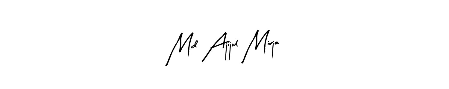 if you are searching for the best signature style for your name Md Ajijul Mirja. so please give up your signature search. here we have designed multiple signature styles  using Arty Signature. Md Ajijul Mirja signature style 8 images and pictures png