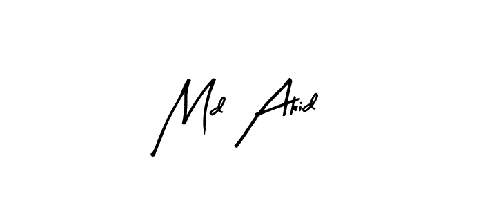 Similarly Arty Signature is the best handwritten signature design. Signature creator online .You can use it as an online autograph creator for name Md Akid. Md Akid signature style 8 images and pictures png