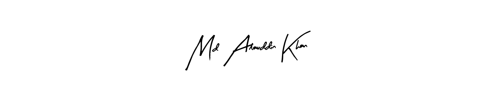 The best way (Arty Signature) to make a short signature is to pick only two or three words in your name. The name Md Alauddin Khan include a total of six letters. For converting this name. Md Alauddin Khan signature style 8 images and pictures png