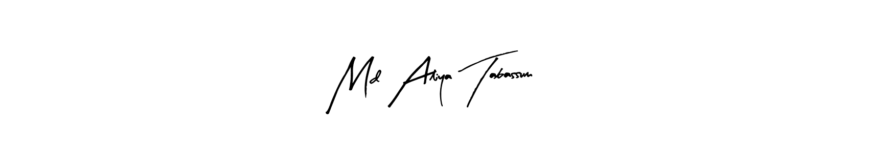 Arty Signature is a professional signature style that is perfect for those who want to add a touch of class to their signature. It is also a great choice for those who want to make their signature more unique. Get Md Aliya Tabassum name to fancy signature for free. Md Aliya Tabassum signature style 8 images and pictures png