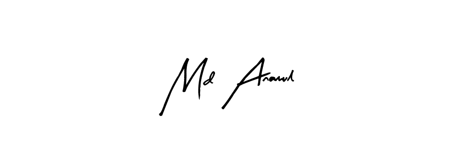 The best way (Arty Signature) to make a short signature is to pick only two or three words in your name. The name Md Anamul include a total of six letters. For converting this name. Md Anamul signature style 8 images and pictures png