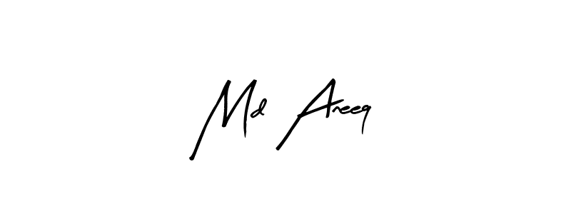 The best way (Arty Signature) to make a short signature is to pick only two or three words in your name. The name Md Aneeq include a total of six letters. For converting this name. Md Aneeq signature style 8 images and pictures png