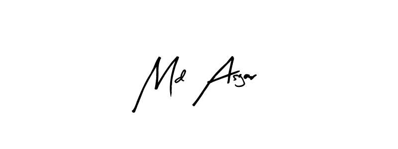 The best way (Arty Signature) to make a short signature is to pick only two or three words in your name. The name Md Asgar include a total of six letters. For converting this name. Md Asgar signature style 8 images and pictures png