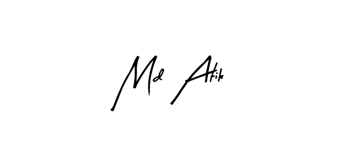 The best way (Arty Signature) to make a short signature is to pick only two or three words in your name. The name Md Atik include a total of six letters. For converting this name. Md Atik signature style 8 images and pictures png