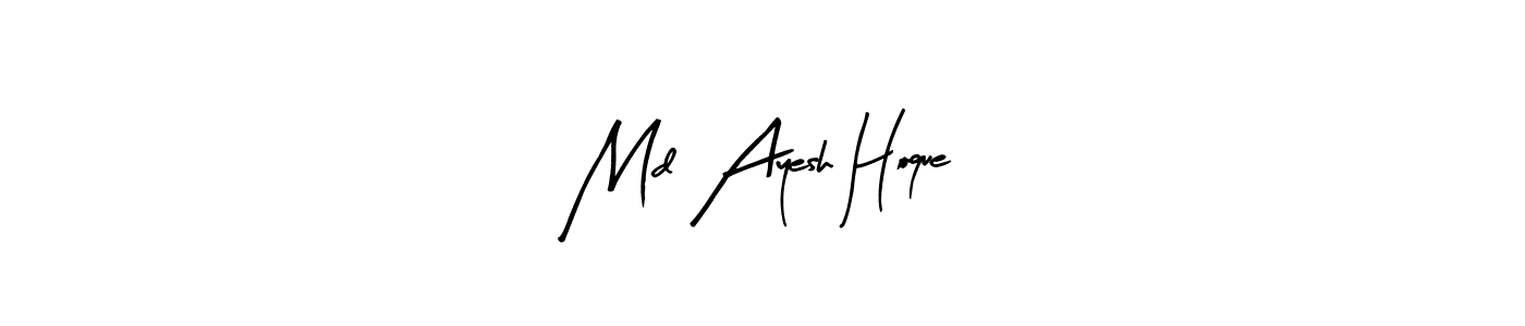The best way (Arty Signature) to make a short signature is to pick only two or three words in your name. The name Md Ayesh Hoque include a total of six letters. For converting this name. Md Ayesh Hoque signature style 8 images and pictures png