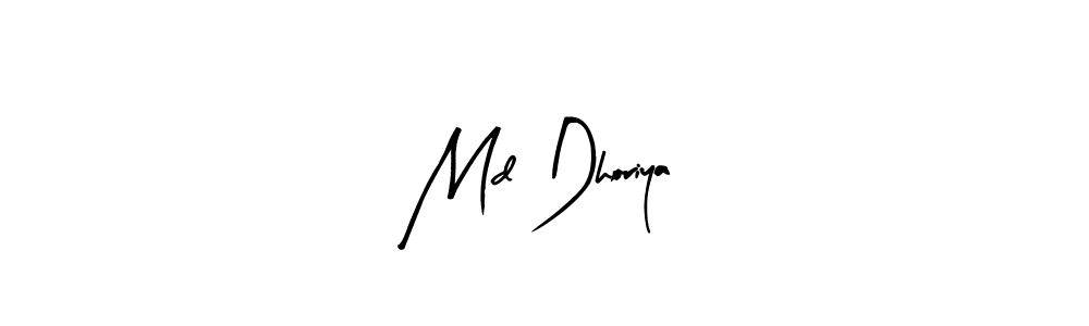 Arty Signature is a professional signature style that is perfect for those who want to add a touch of class to their signature. It is also a great choice for those who want to make their signature more unique. Get Md Dhoriya name to fancy signature for free. Md Dhoriya signature style 8 images and pictures png