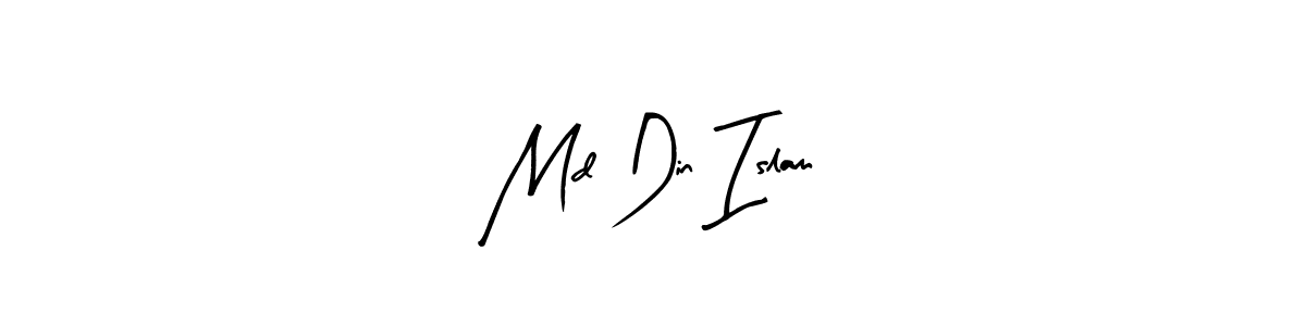 How to make Md Din Islam signature? Arty Signature is a professional autograph style. Create handwritten signature for Md Din Islam name. Md Din Islam signature style 8 images and pictures png