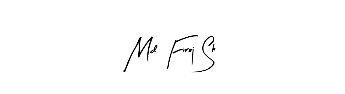 How to make Md Firoj Sk name signature. Use Arty Signature style for creating short signs online. This is the latest handwritten sign. Md Firoj Sk signature style 8 images and pictures png