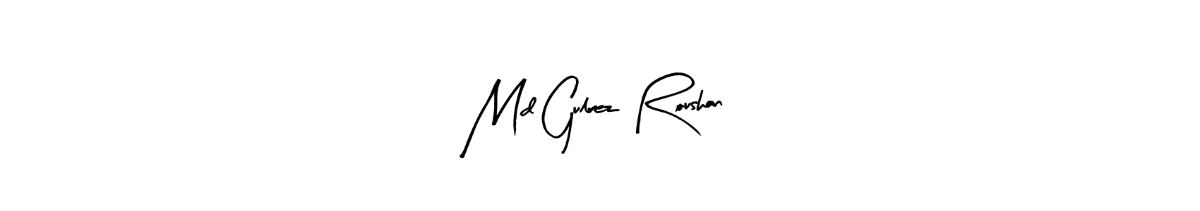 How to make Md Gulrez Roushan name signature. Use Arty Signature style for creating short signs online. This is the latest handwritten sign. Md Gulrez Roushan signature style 8 images and pictures png