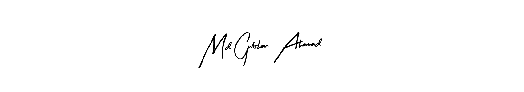 This is the best signature style for the Md Gulshan Ahamad name. Also you like these signature font (Arty Signature). Mix name signature. Md Gulshan Ahamad signature style 8 images and pictures png