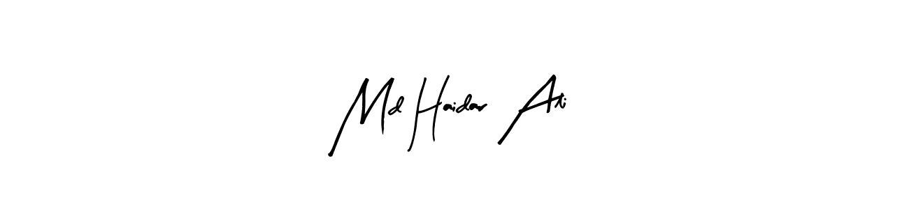 Use a signature maker to create a handwritten signature online. With this signature software, you can design (Arty Signature) your own signature for name Md Haidar Ali. Md Haidar Ali signature style 8 images and pictures png