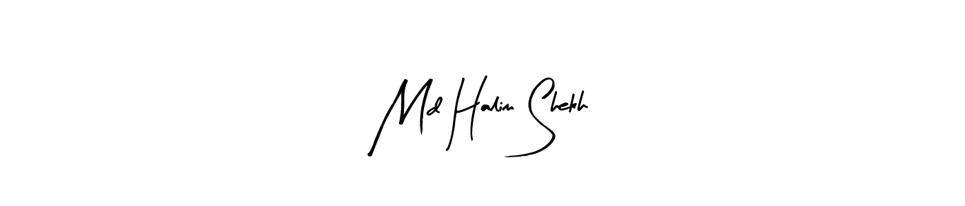 How to make Md Halim Shekh name signature. Use Arty Signature style for creating short signs online. This is the latest handwritten sign. Md Halim Shekh signature style 8 images and pictures png