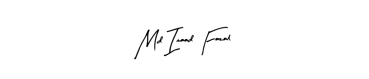 How to make Md Imaad Fazal name signature. Use Arty Signature style for creating short signs online. This is the latest handwritten sign. Md Imaad Fazal signature style 8 images and pictures png