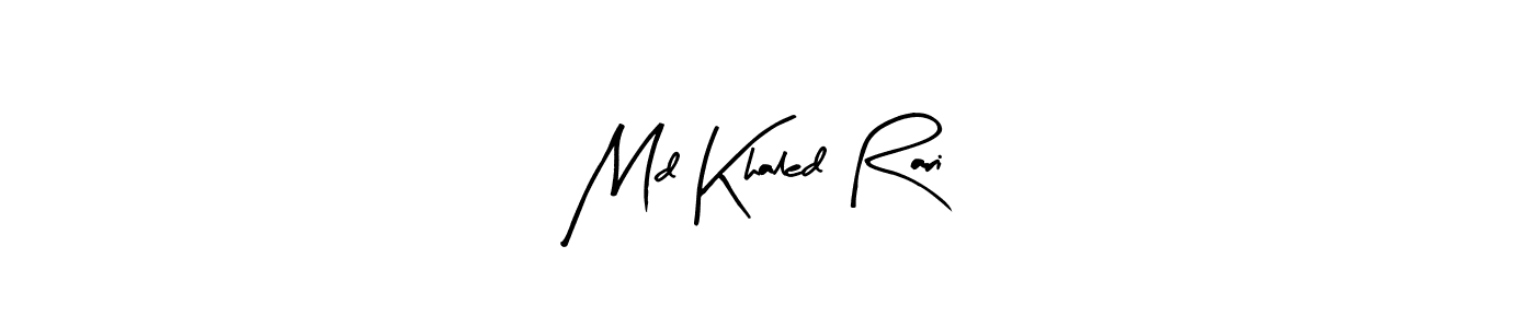 Arty Signature is a professional signature style that is perfect for those who want to add a touch of class to their signature. It is also a great choice for those who want to make their signature more unique. Get Md Khaled Rari name to fancy signature for free. Md Khaled Rari signature style 8 images and pictures png