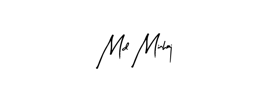 The best way (Arty Signature) to make a short signature is to pick only two or three words in your name. The name Md Minhaj include a total of six letters. For converting this name. Md Minhaj signature style 8 images and pictures png
