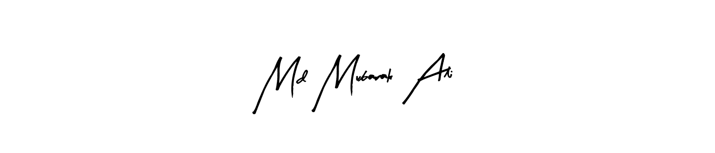 The best way (Arty Signature) to make a short signature is to pick only two or three words in your name. The name Md Mubarak Ali include a total of six letters. For converting this name. Md Mubarak Ali signature style 8 images and pictures png