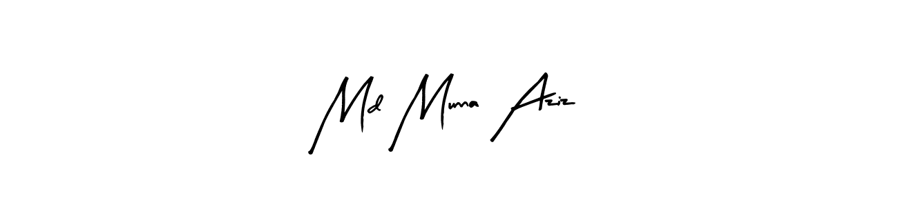 How to make Md Munna Aziz name signature. Use Arty Signature style for creating short signs online. This is the latest handwritten sign. Md Munna Aziz signature style 8 images and pictures png