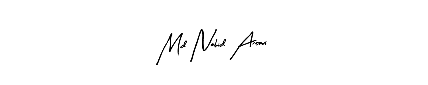 if you are searching for the best signature style for your name Md Nahid Ansari. so please give up your signature search. here we have designed multiple signature styles  using Arty Signature. Md Nahid Ansari signature style 8 images and pictures png