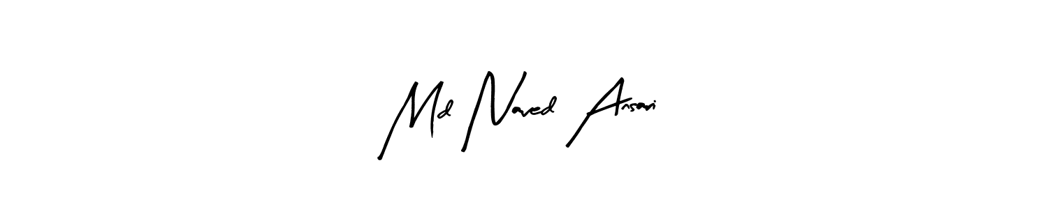 How to make Md Naved Ansari name signature. Use Arty Signature style for creating short signs online. This is the latest handwritten sign. Md Naved Ansari signature style 8 images and pictures png