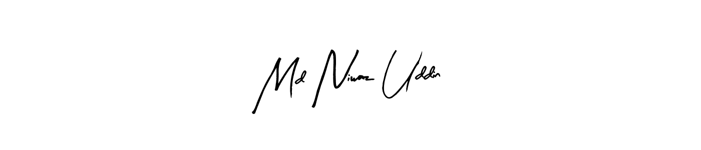 Arty Signature is a professional signature style that is perfect for those who want to add a touch of class to their signature. It is also a great choice for those who want to make their signature more unique. Get Md Niwaz Uddin name to fancy signature for free. Md Niwaz Uddin signature style 8 images and pictures png