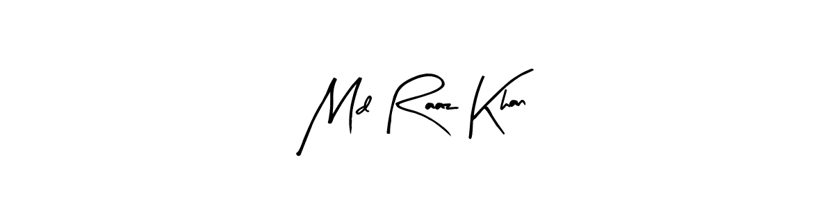 Arty Signature is a professional signature style that is perfect for those who want to add a touch of class to their signature. It is also a great choice for those who want to make their signature more unique. Get Md Raaz Khan name to fancy signature for free. Md Raaz Khan signature style 8 images and pictures png