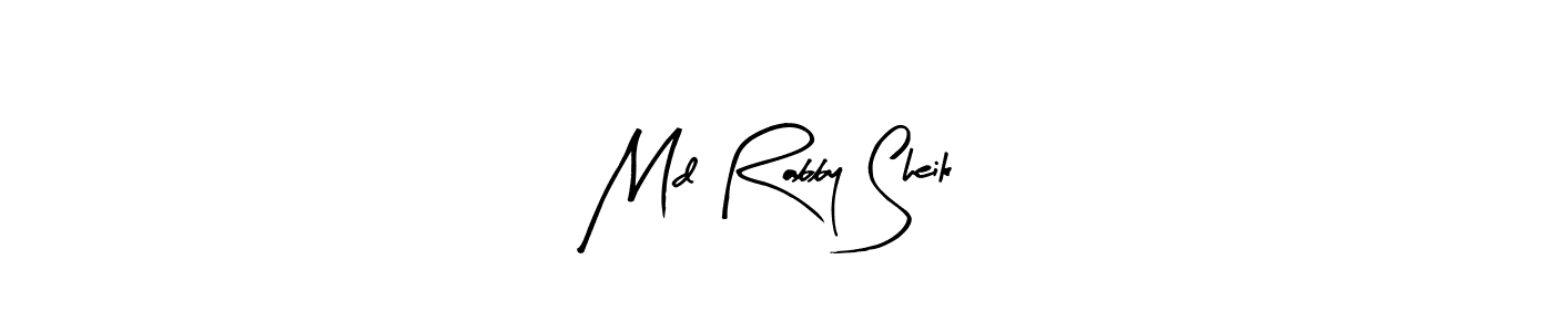 Also You can easily find your signature by using the search form. We will create Md Rabby Sheik name handwritten signature images for you free of cost using Arty Signature sign style. Md Rabby Sheik signature style 8 images and pictures png