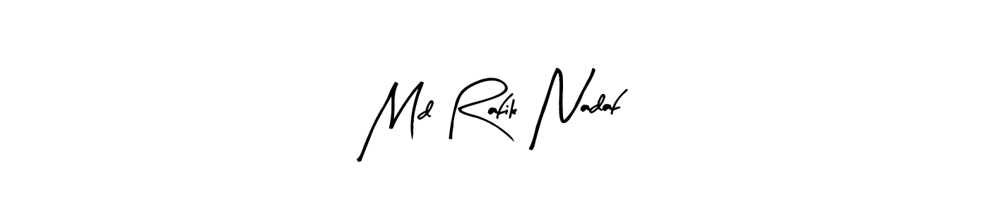The best way (Arty Signature) to make a short signature is to pick only two or three words in your name. The name Md Rafik Nadaf include a total of six letters. For converting this name. Md Rafik Nadaf signature style 8 images and pictures png