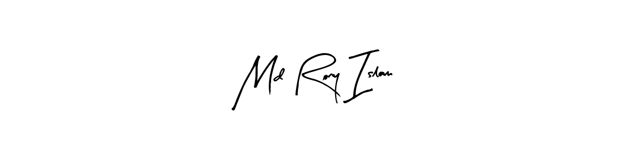 How to make Md Rony Islam signature? Arty Signature is a professional autograph style. Create handwritten signature for Md Rony Islam name. Md Rony Islam signature style 8 images and pictures png