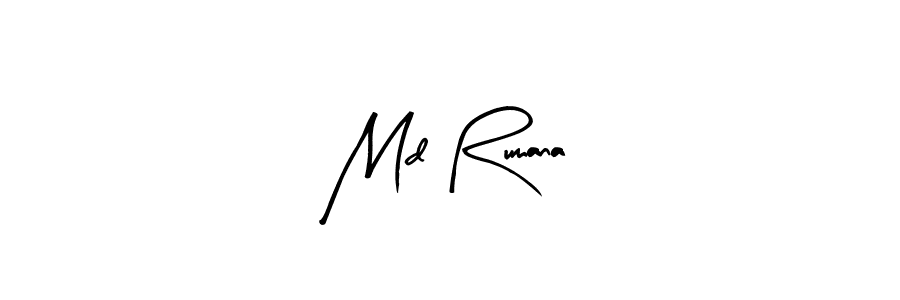 Design your own signature with our free online signature maker. With this signature software, you can create a handwritten (Arty Signature) signature for name Md Rumana. Md Rumana signature style 8 images and pictures png