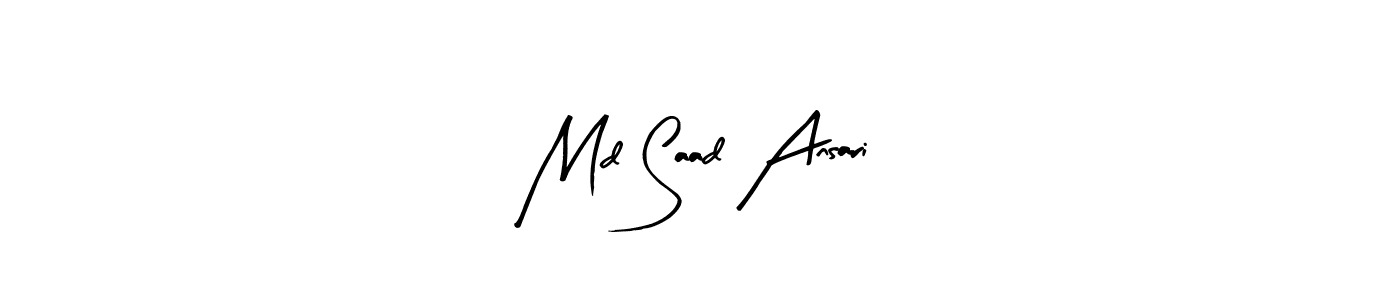 Make a beautiful signature design for name Md Saad Ansari. With this signature (Arty Signature) style, you can create a handwritten signature for free. Md Saad Ansari signature style 8 images and pictures png