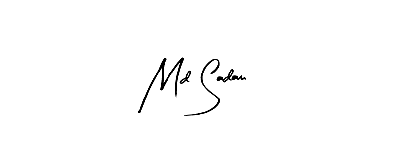 Design your own signature with our free online signature maker. With this signature software, you can create a handwritten (Arty Signature) signature for name Md Sadam. Md Sadam signature style 8 images and pictures png