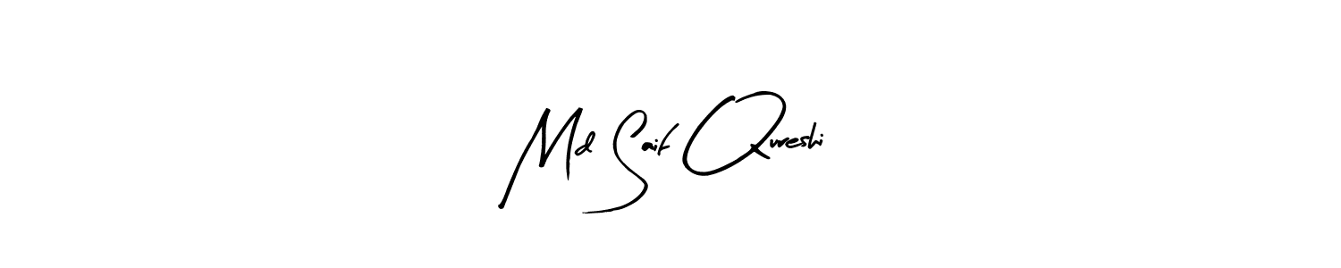 How to make Md Saif Qureshi name signature. Use Arty Signature style for creating short signs online. This is the latest handwritten sign. Md Saif Qureshi signature style 8 images and pictures png