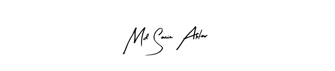 How to make Md Samim Aktar name signature. Use Arty Signature style for creating short signs online. This is the latest handwritten sign. Md Samim Aktar signature style 8 images and pictures png