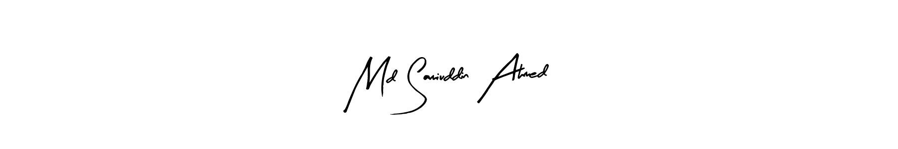This is the best signature style for the Md Samiuddin Ahmed name. Also you like these signature font (Arty Signature). Mix name signature. Md Samiuddin Ahmed signature style 8 images and pictures png
