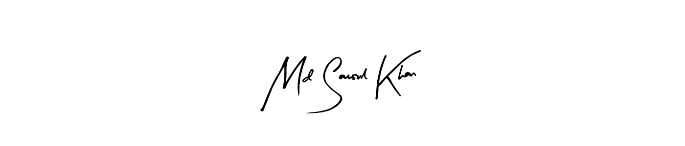 The best way (Arty Signature) to make a short signature is to pick only two or three words in your name. The name Md Samsul Khan include a total of six letters. For converting this name. Md Samsul Khan signature style 8 images and pictures png