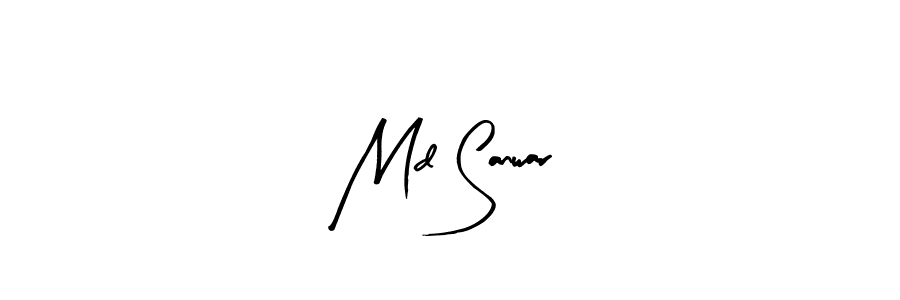 Make a beautiful signature design for name Md Sanwar. With this signature (Arty Signature) style, you can create a handwritten signature for free. Md Sanwar signature style 8 images and pictures png