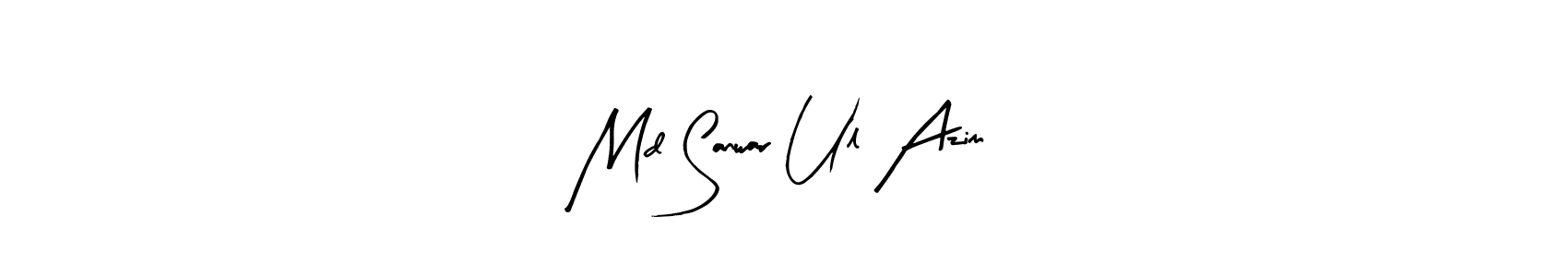 How to make Md Sanwar Ul Azim name signature. Use Arty Signature style for creating short signs online. This is the latest handwritten sign. Md Sanwar Ul Azim signature style 8 images and pictures png