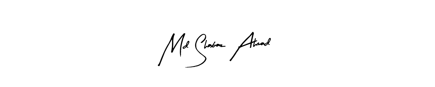Use a signature maker to create a handwritten signature online. With this signature software, you can design (Arty Signature) your own signature for name Md Shabaz Ahmad. Md Shabaz Ahmad signature style 8 images and pictures png