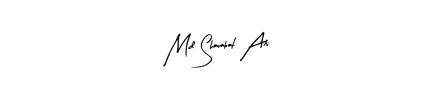 The best way (Arty Signature) to make a short signature is to pick only two or three words in your name. The name Md Shauakat Ali include a total of six letters. For converting this name. Md Shauakat Ali signature style 8 images and pictures png