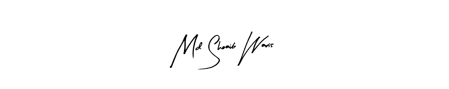 The best way (Arty Signature) to make a short signature is to pick only two or three words in your name. The name Md Shoaib Waris include a total of six letters. For converting this name. Md Shoaib Waris signature style 8 images and pictures png