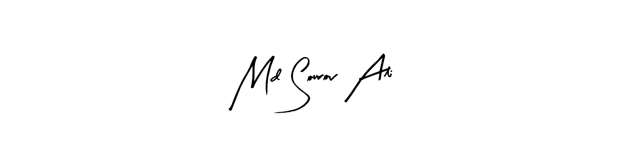 Create a beautiful signature design for name Md Sourov Ali. With this signature (Arty Signature) fonts, you can make a handwritten signature for free. Md Sourov Ali signature style 8 images and pictures png