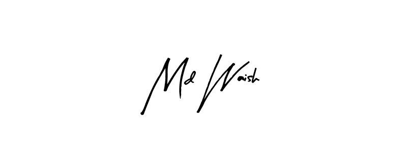 How to make Md Waish signature? Arty Signature is a professional autograph style. Create handwritten signature for Md Waish name. Md Waish signature style 8 images and pictures png
