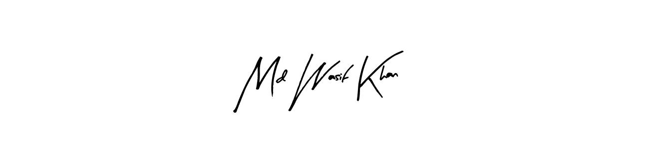 The best way (Arty Signature) to make a short signature is to pick only two or three words in your name. The name Md Wasif Khan include a total of six letters. For converting this name. Md Wasif Khan signature style 8 images and pictures png