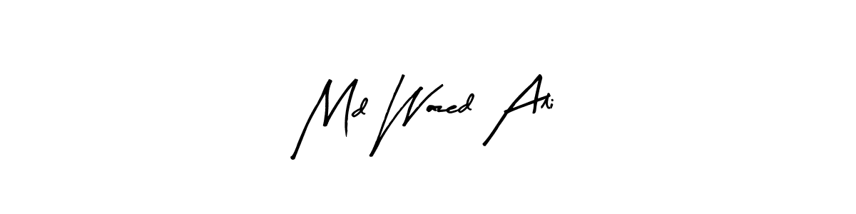 Make a beautiful signature design for name Md Wazed Ali. With this signature (Arty Signature) style, you can create a handwritten signature for free. Md Wazed Ali signature style 8 images and pictures png