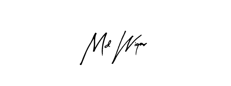 Also You can easily find your signature by using the search form. We will create Md Wiqar name handwritten signature images for you free of cost using Arty Signature sign style. Md Wiqar signature style 8 images and pictures png