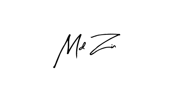 Create a beautiful signature design for name Md Zin. With this signature (Arty Signature) fonts, you can make a handwritten signature for free. Md Zin signature style 8 images and pictures png