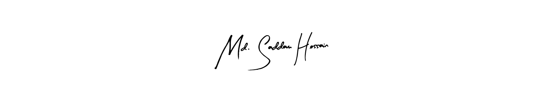 The best way (Arty Signature) to make a short signature is to pick only two or three words in your name. The name Md. Saddam Hossain include a total of six letters. For converting this name. Md. Saddam Hossain signature style 8 images and pictures png
