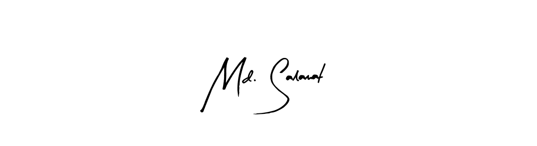 The best way (Arty Signature) to make a short signature is to pick only two or three words in your name. The name Md. Salamat include a total of six letters. For converting this name. Md. Salamat signature style 8 images and pictures png