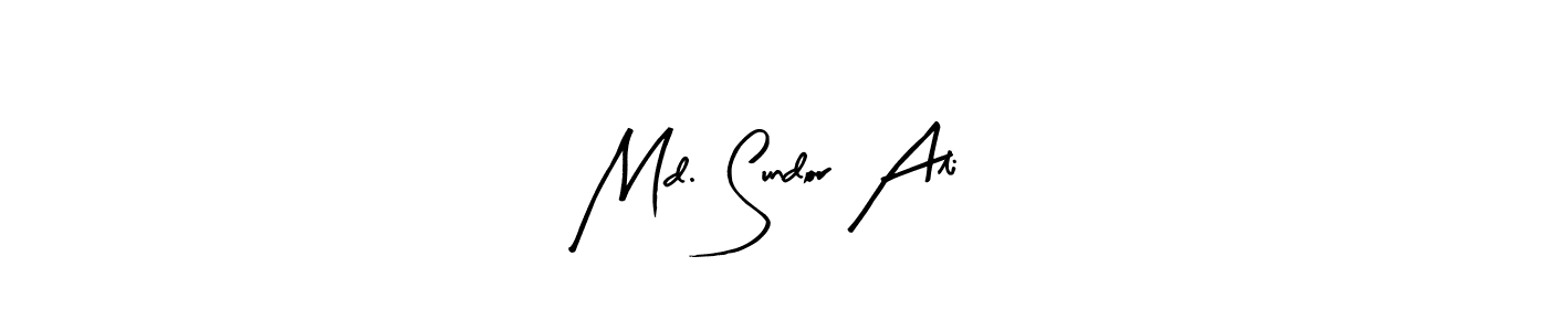 Arty Signature is a professional signature style that is perfect for those who want to add a touch of class to their signature. It is also a great choice for those who want to make their signature more unique. Get Md. Sundor Ali name to fancy signature for free. Md. Sundor Ali signature style 8 images and pictures png